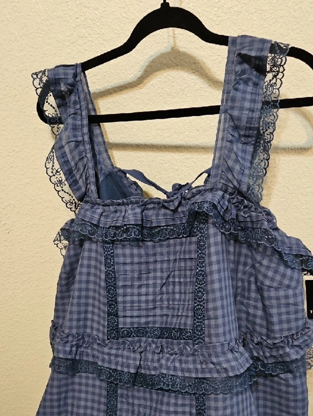 torrid Blue Gingham Ruffle Mini Dress - Picture 2 of 8